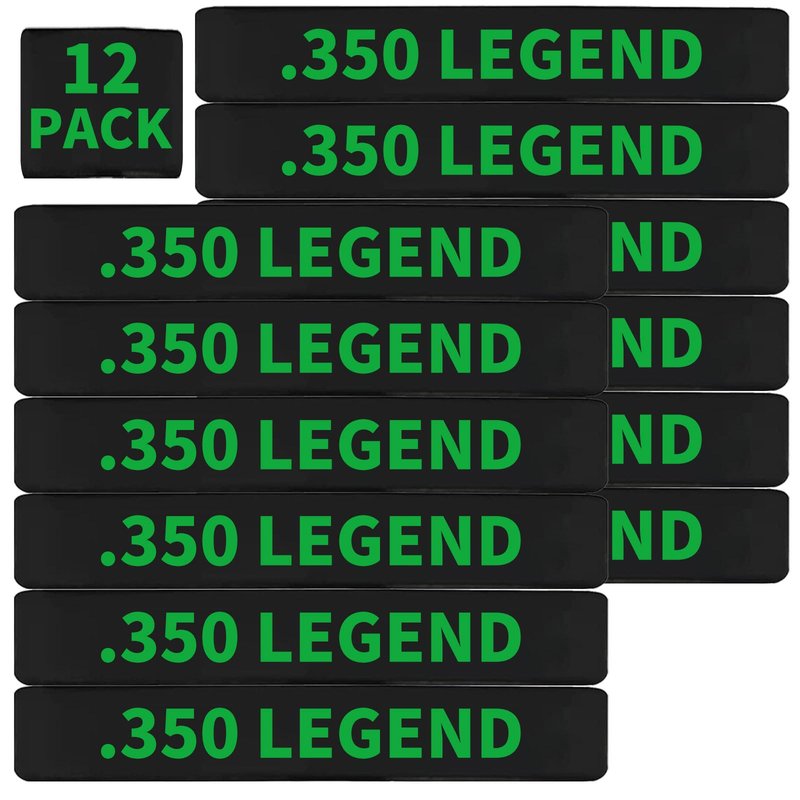 12 Pack Miaozhun .350 Legend Magazine Marking Bands 350 Legend Magazine Caliber Identification(Black-Green)
