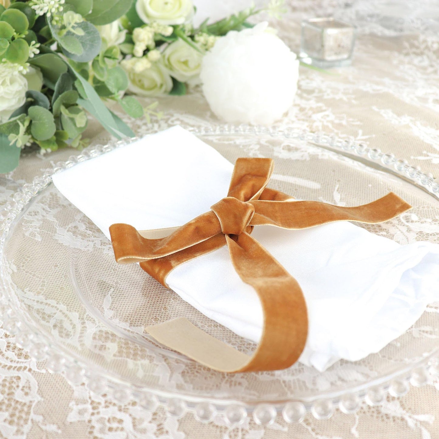 Golden Brown Velvet Ribbon for Gift Wrapping, Trimming Ribbon for Christmas DIY Craft Wedding Floral Holiday Valentine's Day Decoration Choker Hair Bow Hat Wreath Making, 1" x 10 Yards