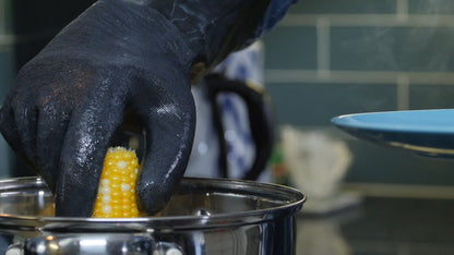 Artisan Griller BBQ, Smoker & Oven glove- Insulated Heat Resistant for Fryer & Kitchen. Great Barbecue Smoking Oyster Mitt–Turkey Fryer, Oil,Fire & Water resistant -(Size 10/XL – Black neoprene)