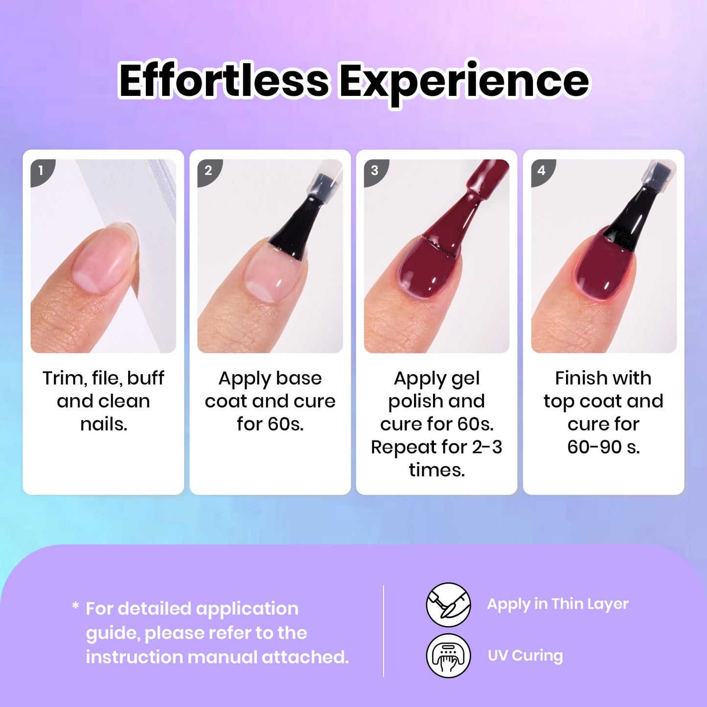 beetles Gel Polish 44pcs Fall Gel Nail Polish Set 36 Colors Brown Burgundy Red Blue Purple Orange Green Black Nude White with Base Top Coat UV LED Needed Salon DIY at Home Gift for Women Colorful Muse