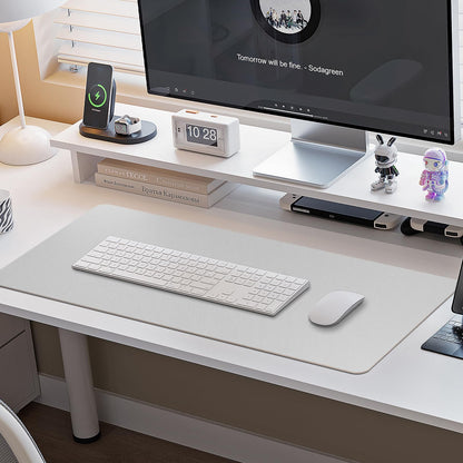 Boutilon Leather Desk Pad Protector,Non-Slip Mouse Pad,Laptop Desk Pad,Office Mouse Mat,Waterproof Leather Desk Blotter,Desk Writing Pad for Office and Home (M-Grey,30"x14")