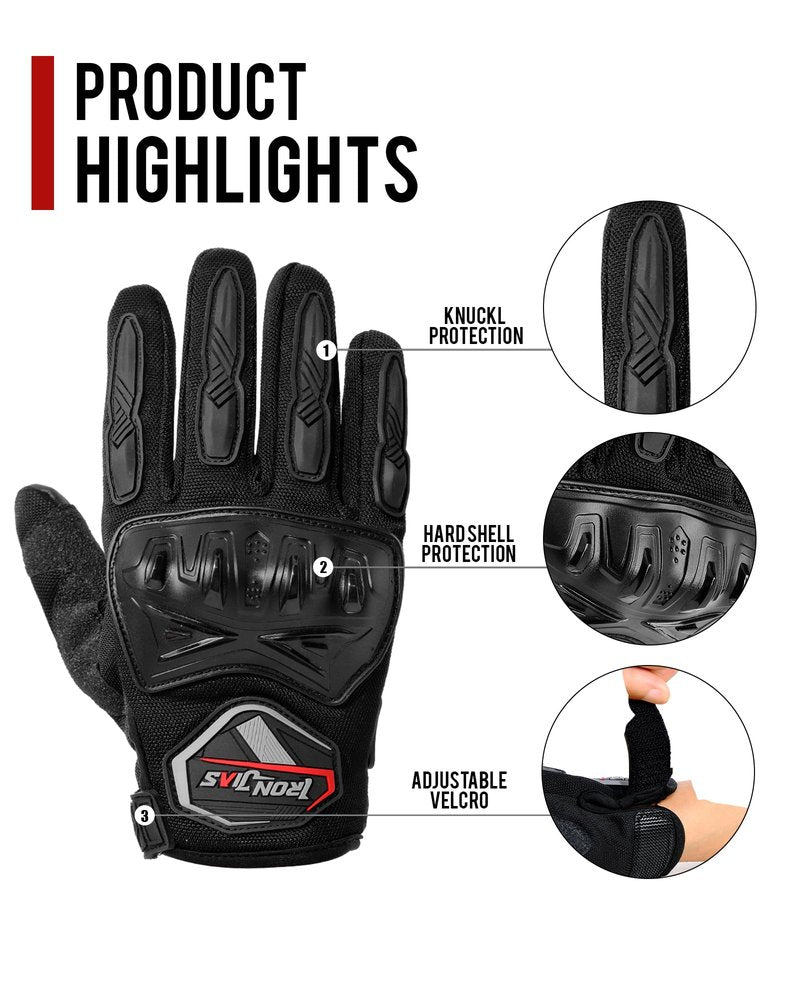 BORLENI Motorcycle Riding Gloves Touch Screen Full Finger Glove Motocross Road Racing Bike Outdoor Sports for Women Men