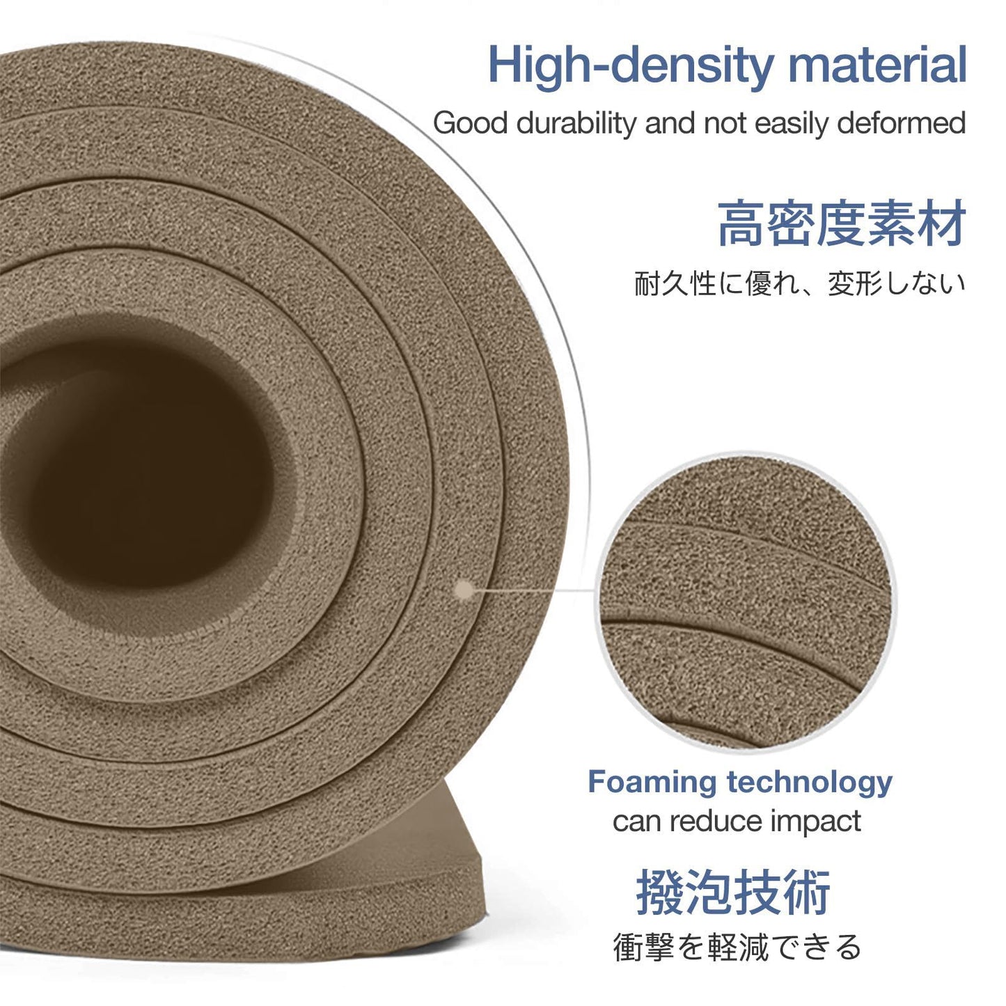 Gruper Thick Yoga Mat Non Slip, Large Size 72" L x 32" W x 0.6" TH, Premium Exercise & Fitness Mat with Carrying Strap and Bag, Workout Mats for Home (Brown, 0.6 * 32 * 72 Inches)