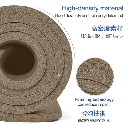 Gruper Thick Yoga Mat Non Slip, Large Size 72" L x 32" W x 0.6" TH, Premium Exercise & Fitness Mat with Carrying Strap and Bag, Workout Mats for Home (Brown, 0.6 * 32 * 72 Inches)