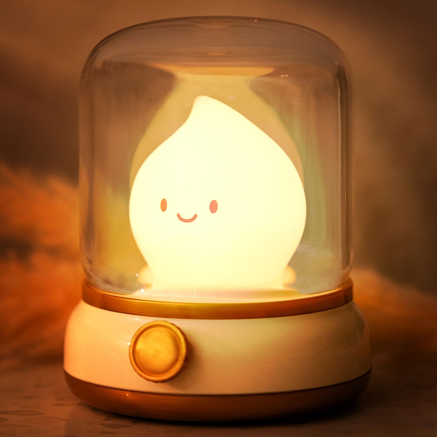 WANIDEA Cute Ghost Campfire Lamp, Halloween Decor,Kids Night Light，Adjustable Dimmable Rechargeable Night Light for Kids, Girls, Boys Gifts,Halloween,Christmas Decorations