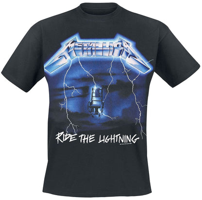 Metallica Men's Ride The Lightning Tracks BL_TS: M T-Shirt, Black (Black Black), Medium (Size:Medium)