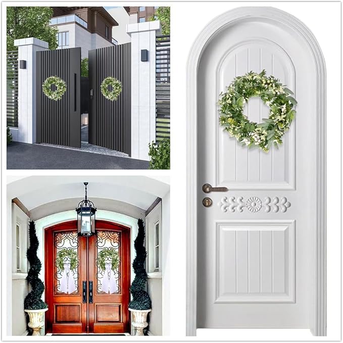 Eucalyptus Wreaths for Front Door Spring Summer Wreath 18-20 Inch Decor Green Leaves Decorations Outside