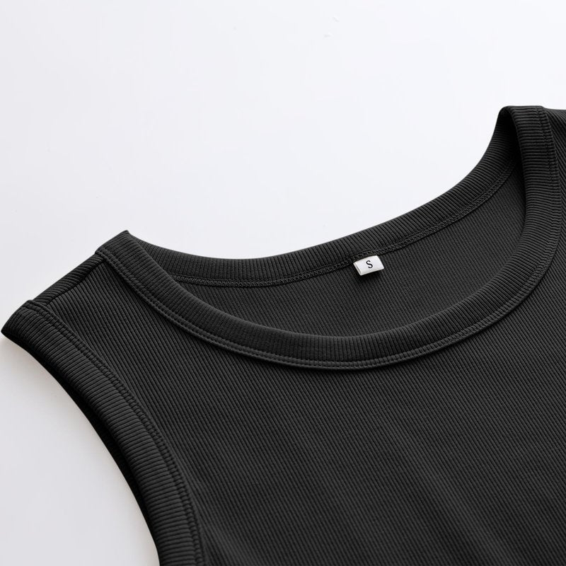 ANRABESS Womens Sleeveless High Neck Tank Tops Fashion Summer Casual Basic Slim Fit Ribbed Racerback Top Shirt Clothes Black-XL