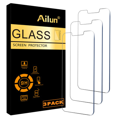 Ailun Screen Protector for iPhone 16 / iPhone 15 / iPhone 15 Pro [6.1 Inch] Display 3 Pack Tempered Glass, Dynamic Island Compatible, Case Friendly [Not for iPhone 16 Pro 6.3 Inch].