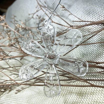 Style Glass Clear Glass Snowflake Ornament Winter Christmas Tree Hanging Decorations (12 Pieces).