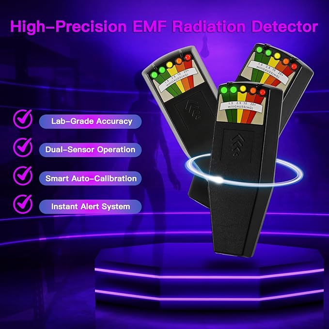 7-in-1 Ghost Hunting Equipment Kit for Paranormal Enthusiasts,Includes EMF Meter,EVP,Dowsing Rods,UV Light & Cat Balls-Novelty Set for Entertainment Use