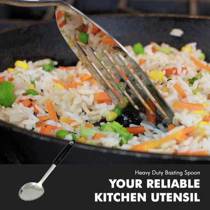 Chef Craft Select Heavy Duty Basting Spoon, 12 inch, Stainless Steel