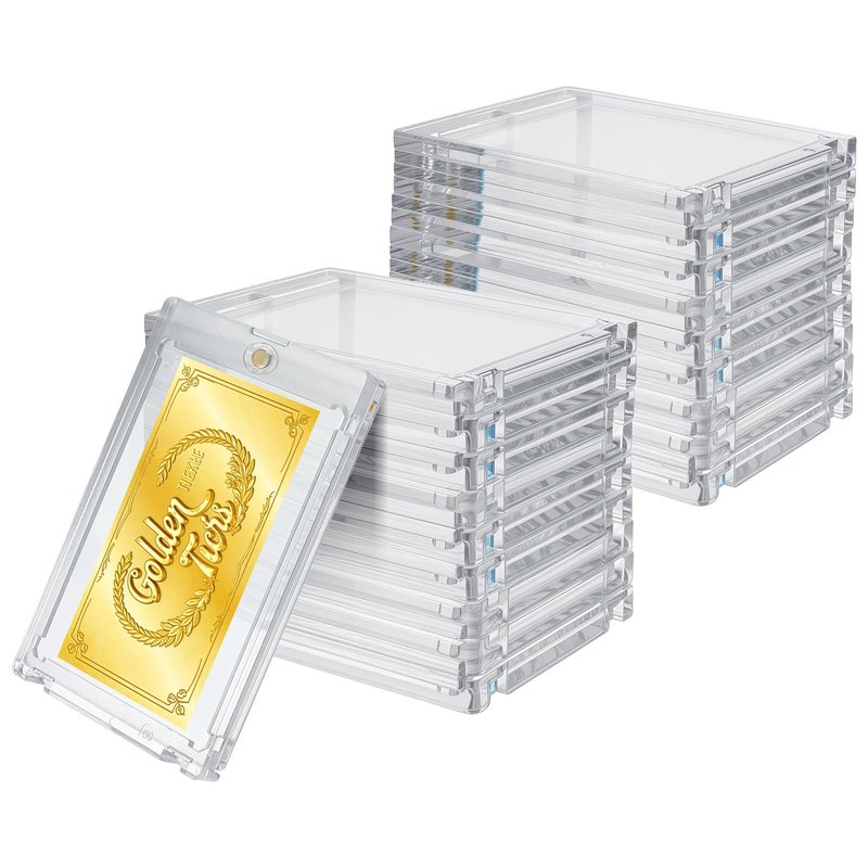 20 Pcs Magnetic Card Holder, 100pt One-Touch Card Holder, Hard Plastic Magnetic Cards Case, Display Case Protector for for Trading Cards, Magnet Case, Sports, Football, Baseball Cards Holder