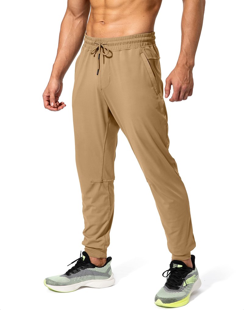 G Gradual Men's Sweatpants with Zipper Pockets Athletic Pants Traning Track Pants Joggers for Men Soccer, Running, Workout(Dark Khaki,M)