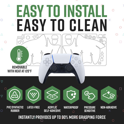 Dragon Grips PS5 Controller Grip, 22 Pcs Black Textured Non-Slip Rubber PS5 Controller Grips Stickers, Perfectly Fit to Any Handles, Trigger Buttons & D-pad, Sweat Resistant to Enhance Gaming Control