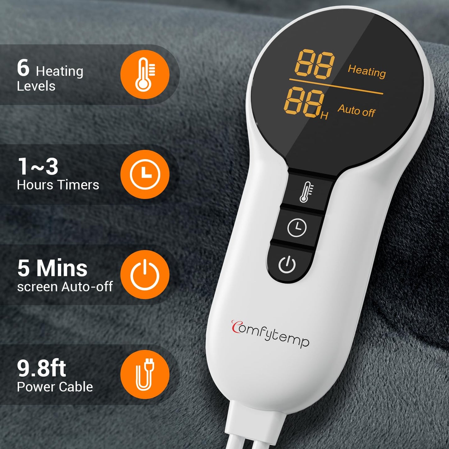 Comfytemp Heating Pad for Back, Weighted Heating Pads for Neck and Shoulders and Back Pain Relief, 2.5lb Electric Heating Pad with Adjustable Band, Mothers Day Gifts, with Auto-Off