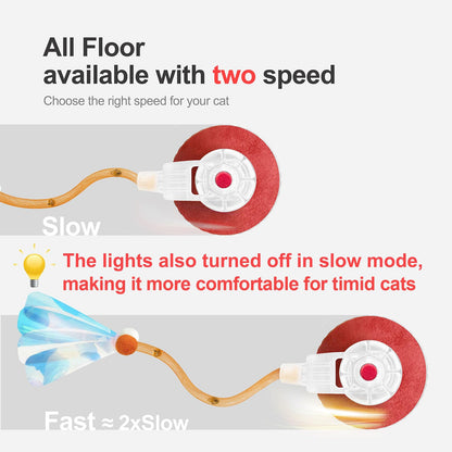 Jkanti Interactive Cat Toys for Indoor Cats,The 3rd Generation Agile Moving Cat Ball with Elastic Mesh Tail,Automatic Kitten Toys for Bored Indoor Adult Cats,Motion Activated (Orange)