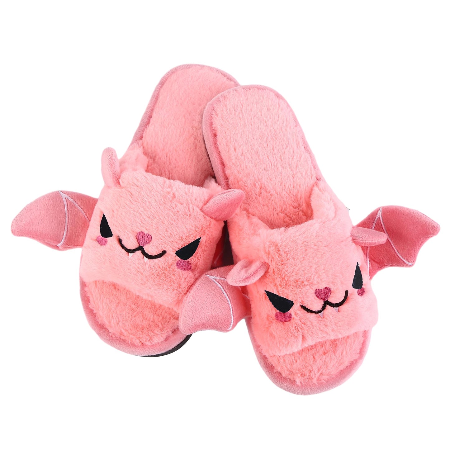 Halloween Bat Animal Slippers Soft Plush Cozy Open Toe Women Indoor or Outdoor Fuzzy Slippers Halloween Gifts For Girls Women Girlfriend