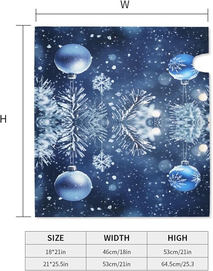 Festive Magnetic Mailbox Cover Blue Ball Christmas Pattern Outdoor Mailbox Protector Holiday Seasonal Decorative Garden Yard Home Standard Size 21 x 18 Inch
