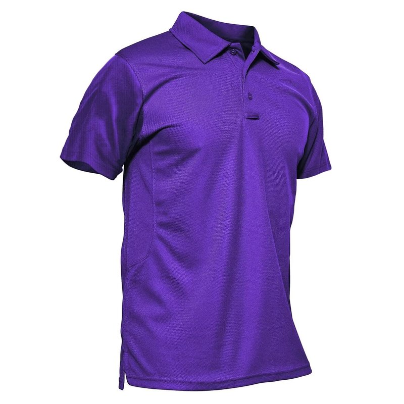 MAGCOMSEN Mens Polo Shirts Short Sleeve Golf Work Casual Quick Dry Summer Performance Shirts Purple M