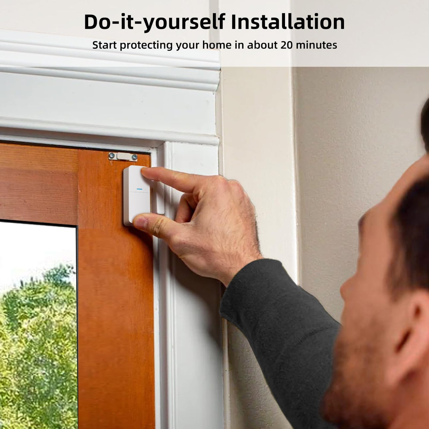 GRSICO Wireless Alarm System 9 Piece Kit, WiFi Alarm System for Home Security with Phone APP Alert (Alarm Siren, Keypad, Remote, Motion, and Door Sensors) for Home, Apartment, Compatible with Alexa