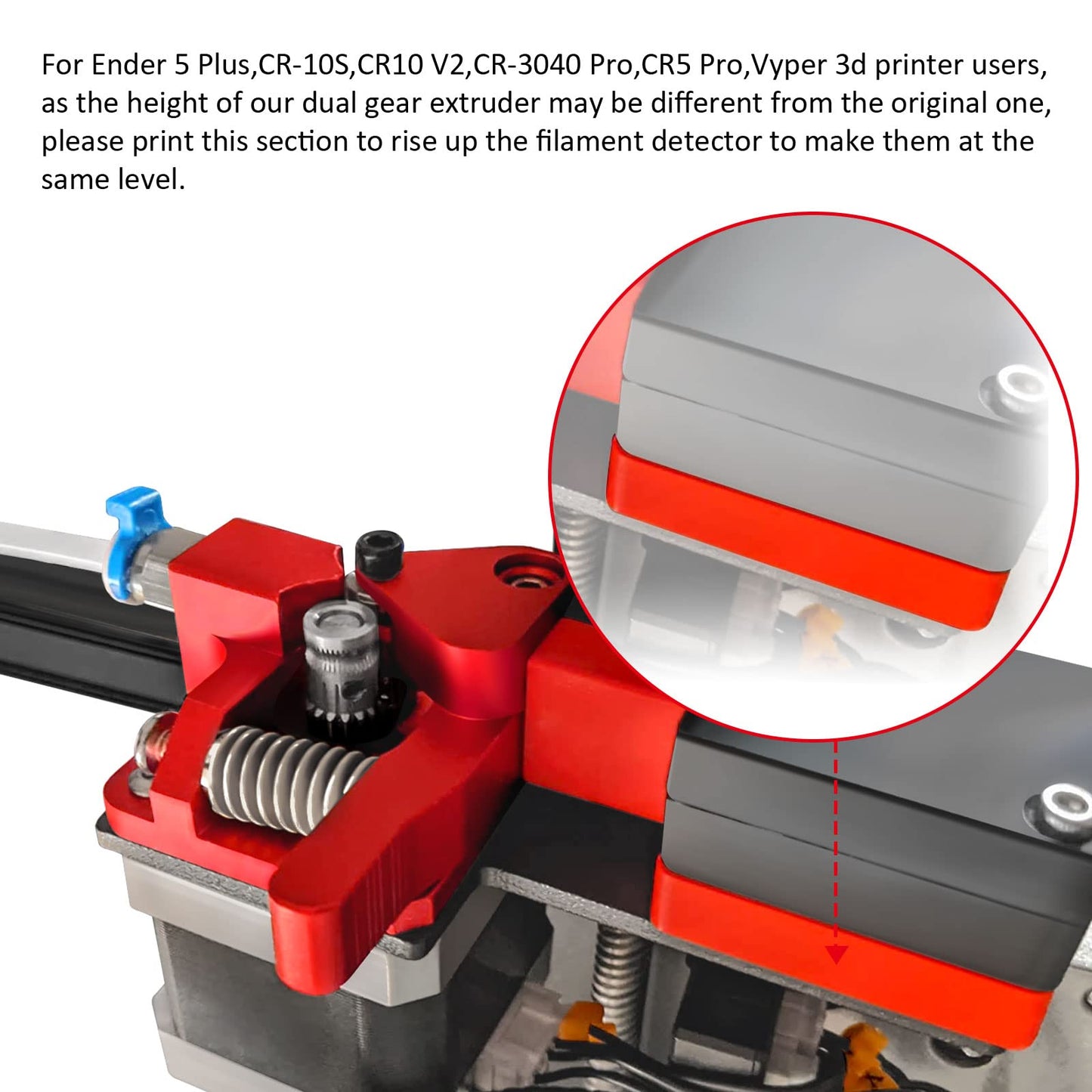 Redrex Dual Gear Ender 3 Extruder with Nema 17 Stepper Motor compatible with Creality Ender 3 V2,Ender 3 Pro,Ender 3 Neo,Ender 3 V2 Neo,Ender 3 Max Neo,Ender 5,Ender 7,CR6 SE,CR10 3D Printers