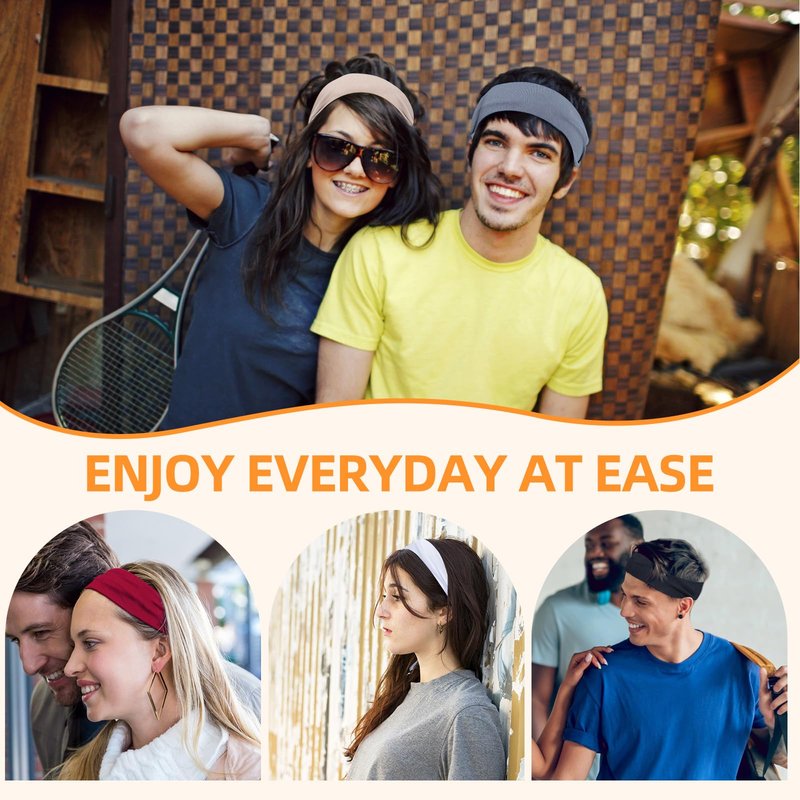 Headbands for Women 8PCS [Summer-Exclusive Headband], Non Slip Sports Headband Elastic Soft Running Fashion Headband Absorb Sweat Headbands for Men for Women for Working Out, Travel