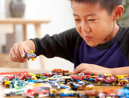 Hot Wheels Set of 20 Toy Cars, Assorted Styles, Toy Trucks and Cars in 1:64 Scale with Realistic Details and Decos, Collectible Cars for Kids Ages 3 and Up, Styles May Vary, DXY59