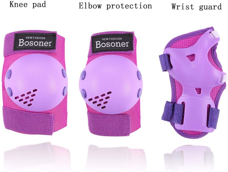 BOSONER Kids/Youth Knee Pads Elbow Pads Wrist Guards Set for 3-15 Years, Child Protective Gear Set for Multi-Sports Outdoor, Roller Skates, Cycling, BMX Bike, Skateboard, Inline Skating