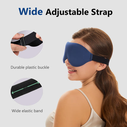 Alaska Bear Sleep Mask for Side Sleepers 2022 Headband Design, Cup-Shaped and Extra-Soft, 100 Blackout Eye Mask Shades Cover for Men and Women Home or Travel, Machine Washable, Black