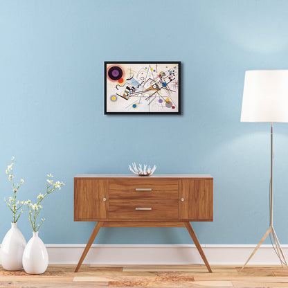 Wieco Art Framed Canvas Wall Art Composition VII, 1913 by Wassily Kandinsky Classic Abstract Famous Paintings Reproductions Canvas Wall Art for Home Decoration