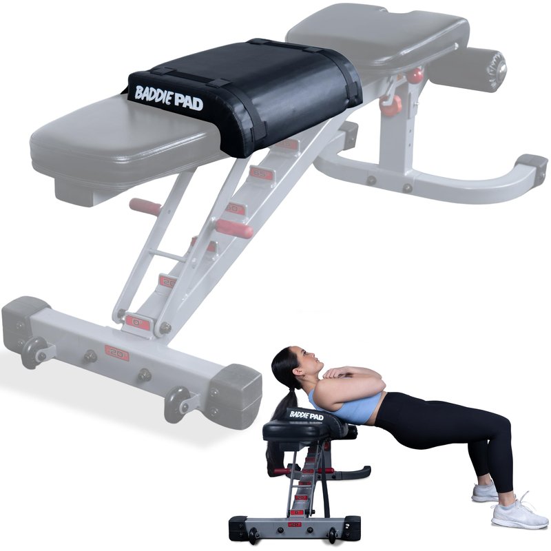 Baddiepad Hip Thrust Bench Pad for Back Shoulder Neck Support - Gym Equipment Barbell Pad Foam Pad for Weight Lifting Hip Thrusts Bench Cushion Gym Equipment - Gym Accessories Padding - Baddie Pad
