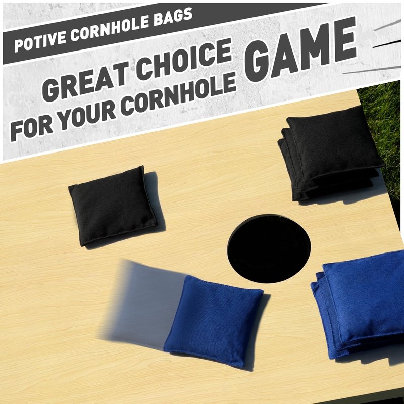 POTIVE Cornhole Bags Set of 8 Regulation Corn Hole Bean Bags for Cornhole Game, Professional Weather Resistant Corn Hole Bags with Tote Bag
