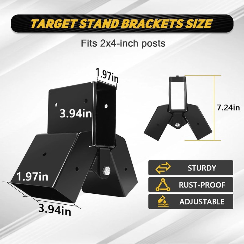 Heavy Duty 2x4 Target Stand Brackets - Adjustable Steel Hanger for A-Frame Swing Sets | 2 Pcs