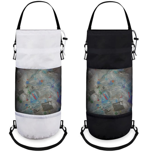 2 Packs Portable Boat Accessories Mesh Trash Bags Trash Can Garbage Container for Boat Kayak Camper Fishing Cabin Storage Men Women Adults(Black, White)