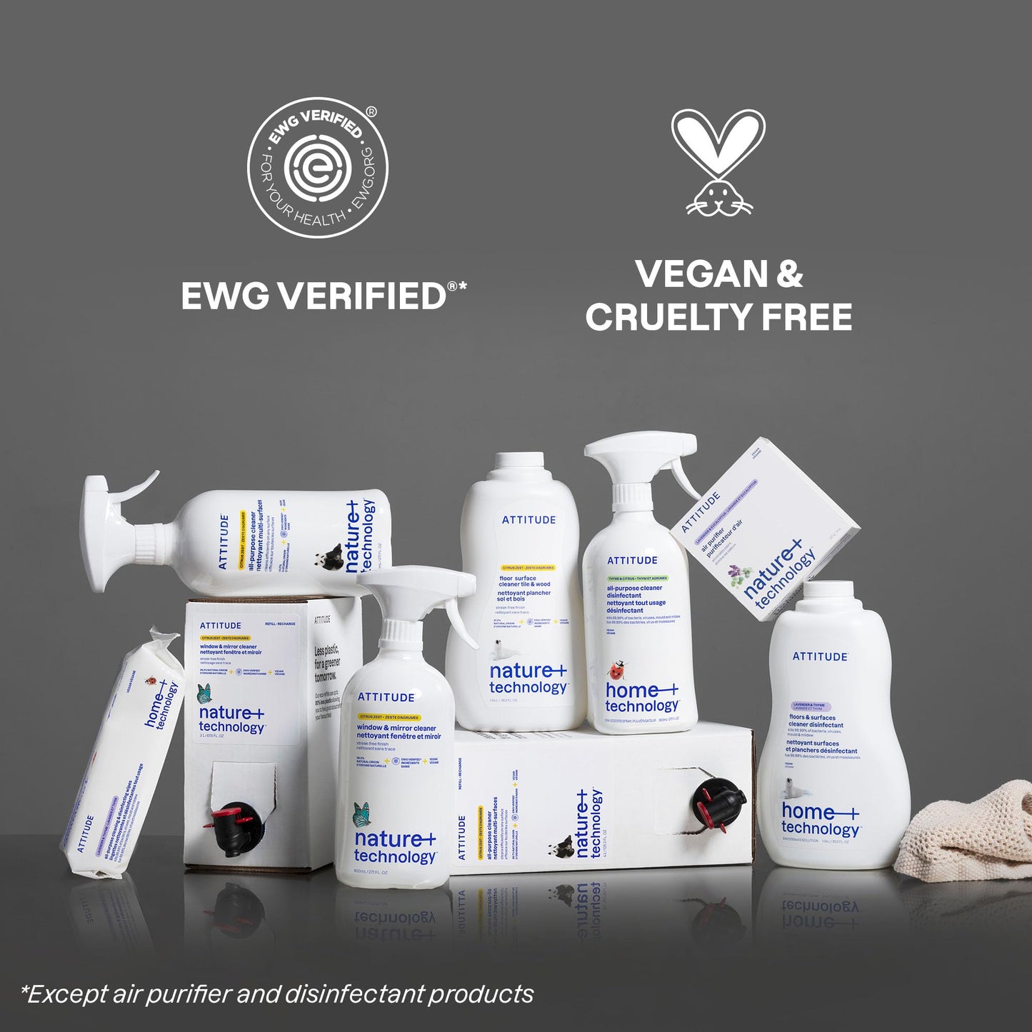 ATTITUDE Odor Eliminator with Activated Carbon, Plant-Based Air Purifier, Vegan, Lavender & Eucalyptus Scent, 8 Ounces