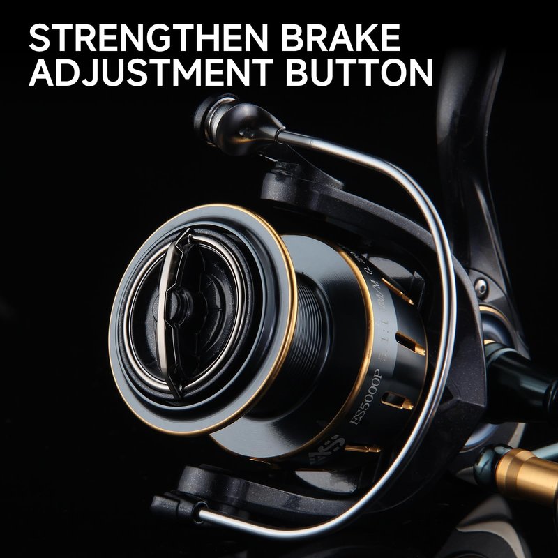 HAUT TON Dolphin Advance Edition Spinning Reel,5.2:1Gear Ratio,22LBS,5+1BB,Backlash Free Bearing,Sealed Drag System,Saltwater,Freshwater Fishing Reels (ES, 5000)