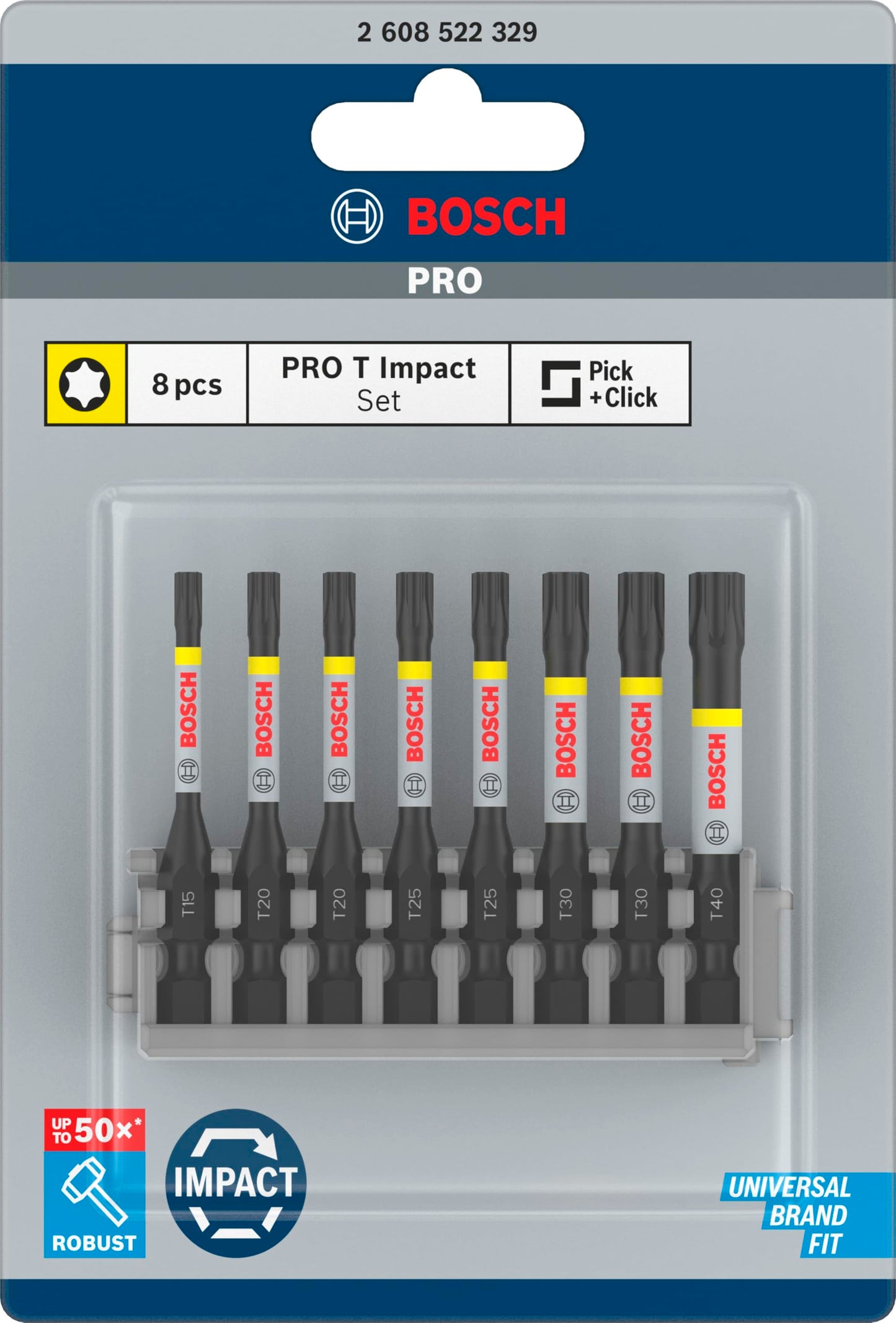 Bosch 8X PRO Torx Impact Bit (170 x 120 mm, Professional Accessory Screwdriver, Screwdriver)
