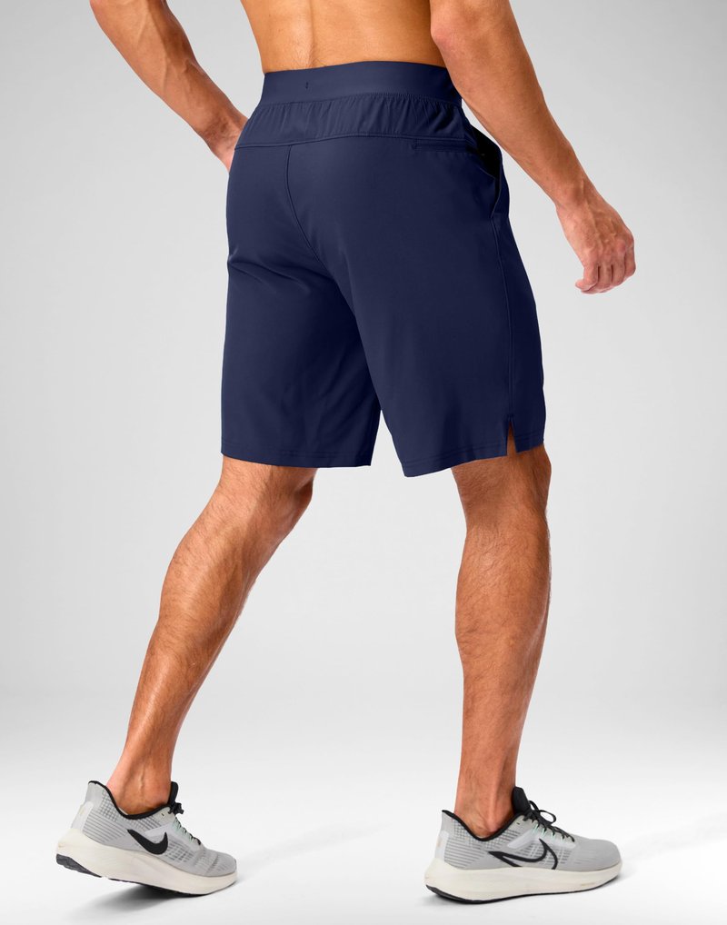 Soothfeel Men's Running Shorts with Zipper Pockets 9 Inch Lightweight Quick Dry Gym Sports Athletic Workout Basketball Shorts for Men (Navy, XL)
