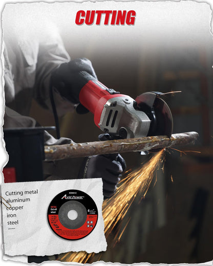 AVID POWER Angle Grinder, 7.5-Amp 4-1/2 inch Electric Grinder Power Tools with Grinding and Cutting Wheels, Flap Disc and Auxiliary Handle for Cutting, Grinding, Polishing and Rust Removal - Red