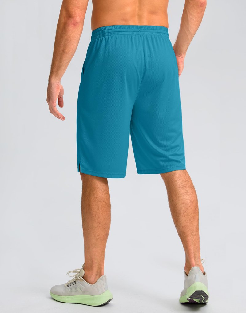 G Gradual Men's Athletic Shorts with Pockets 9" / 11" Long Basketball Shorts Lightweight Quick Dry Gym Workout Shorts for Men(Lake Blue,XXXL)