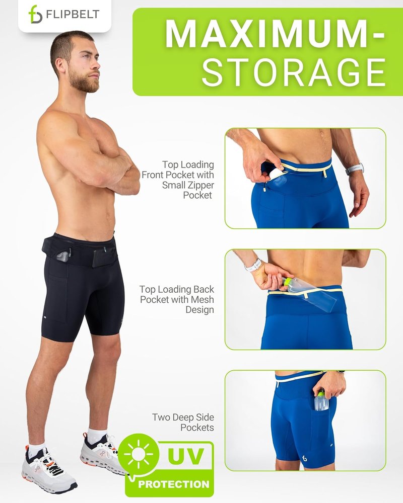 Men's Running Compression Shorts with Pockets | Secure Phone, Keys & Water Bottles - USA Made
