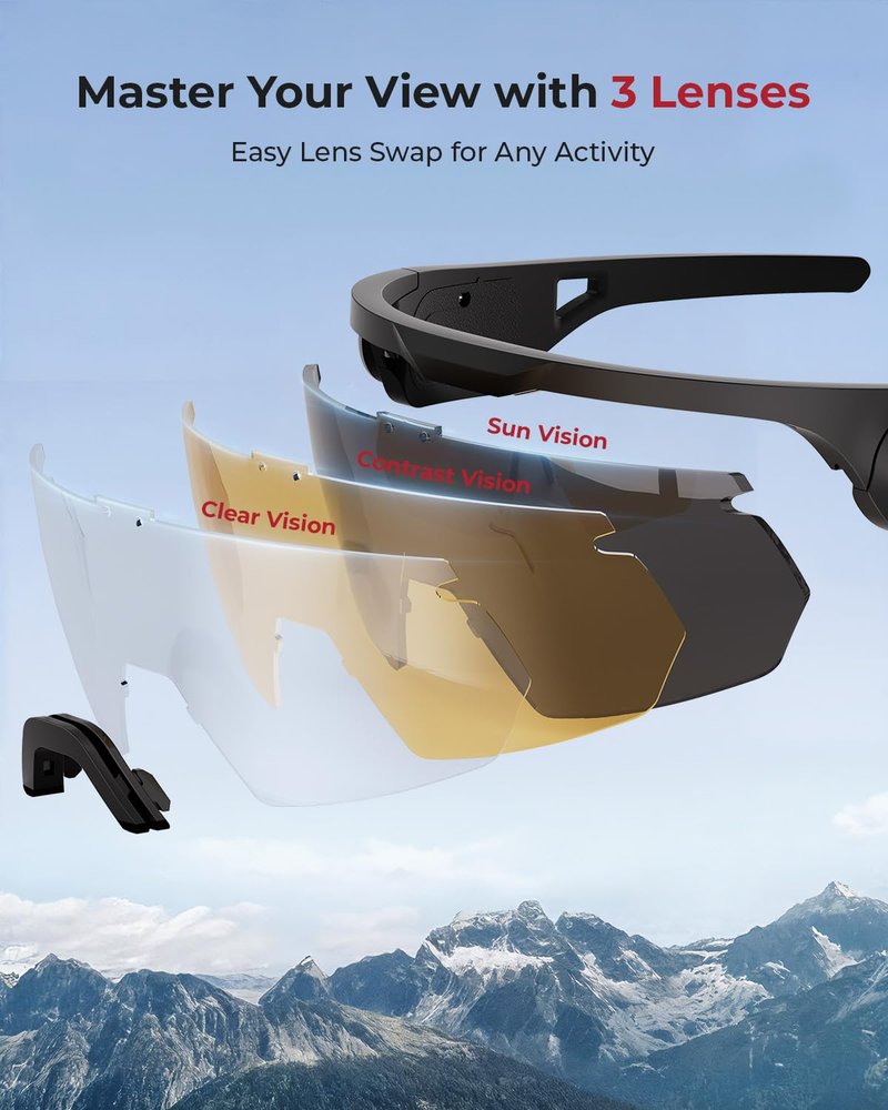 ONNAIS Shooting Glasses with Earplugs - ANSI Z87.1+ Safety Glasses with Detachable NRR 32dB Earplugs, Anti-Fog Eye Protection for Gun Range, Industrial Work, Cycling, Gifts for Men Women, Black