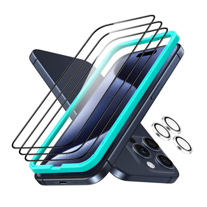 ESR 3 Pack for iPhone 16 Pro Max Screen Protector, [9H Hardness] [Military Grade Shatterproof] Tempered Glass Film with Flawless Fit Tray, HD Clear, Scratch Resistant
