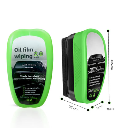 Automotove Oil Film Cleaning Brush green - Car wash Brush Prevents Rain and Fog Glass Oil Film Remover - Car Glass Cleaning Board, Enhances Clarity and Visibility