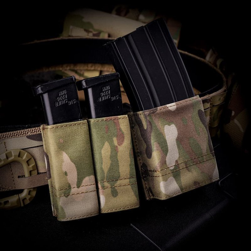 KRYDEX Double Pistol Mag Pouch Nylon 9mm with Quick Release Kydex Magazine Pouch Insert (Multicam)