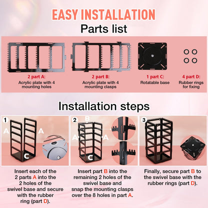 17Dec 360 Rotating Earring Holder Organizer Stand,5 Tiers Acrylic Jewelry Organizers and Storage,Stud Earring Organizers and Storage,228 Holes and 232 Grooves for Earrings Necklaces chain bracelet
