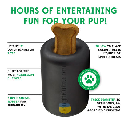 Goughnuts Work to Eat Dog Treat Toy – Virtually Indestructible Rubber Treat Dispensing Dog Toys for Aggressive Chewers, Mental Enrichment Feeder and Fillable Chew for Large Dogs, Freezable, USA Made