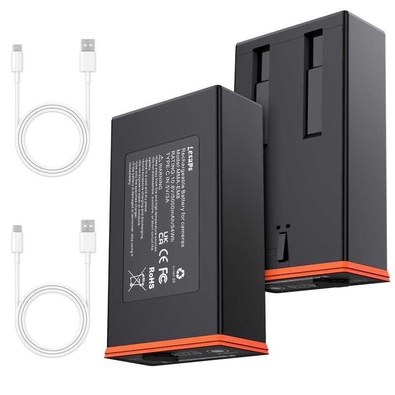 Lesaps 2-Pack 5000mAh Moultrie Power Mag Replacement Battery - Compatible with Moultrie Cellular Trail Cameras Edge, Edge Pro, Edge 2, Edge 2 Pro, USB-C & Solar Panels Charging