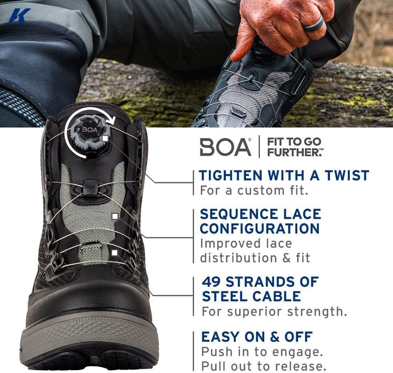 Korkers Men's Chrome Lite Wading Boots - Fixed Kling-On Rock Soles | Lightweight & Durable